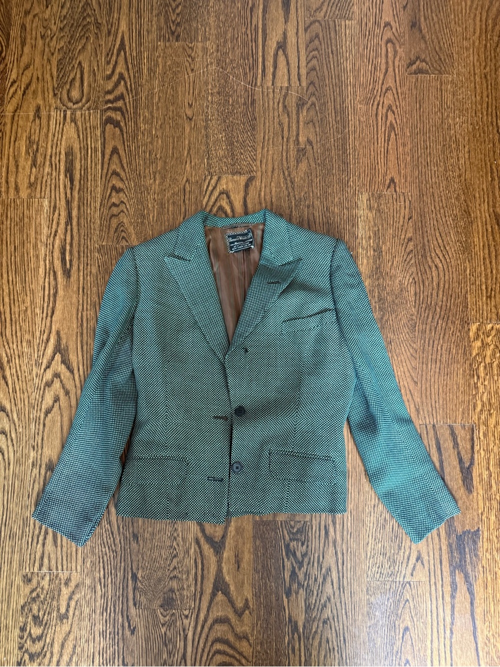 Bernard Weatherill Tweed Blazer with Brown Striped Lining